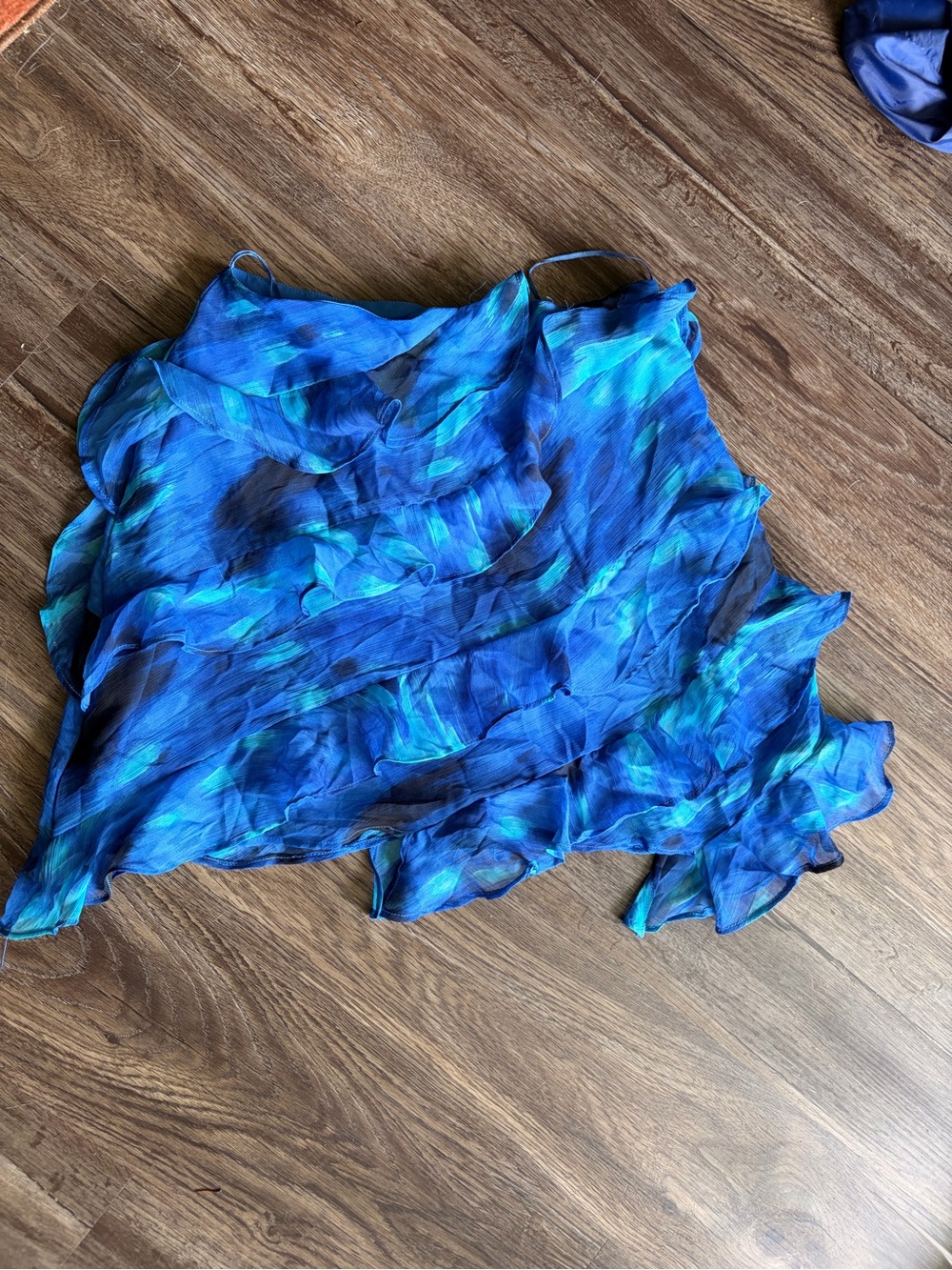 ASOS Blue & Teal Ruffle Mini Skirt